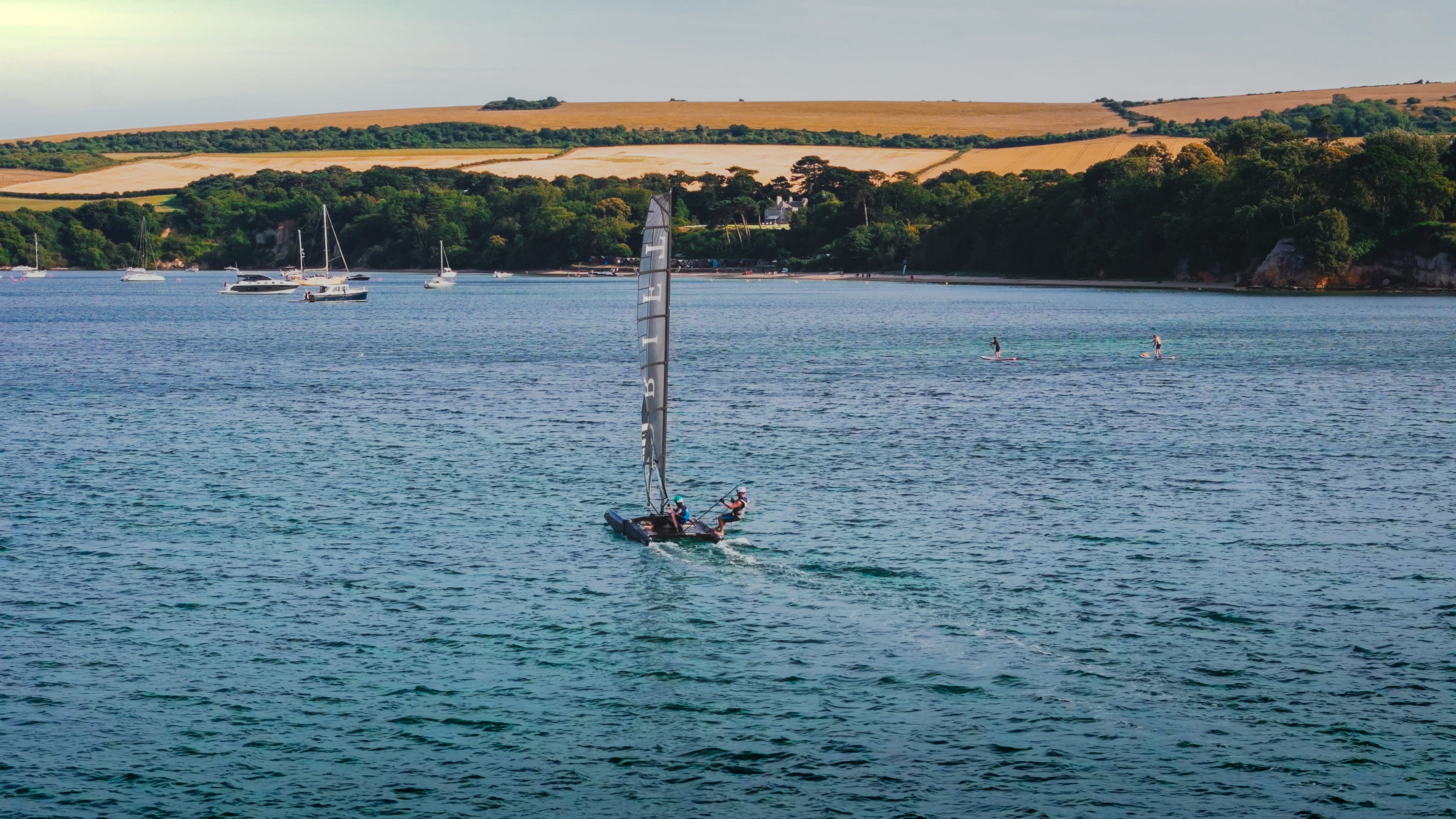 Drone view of sailing